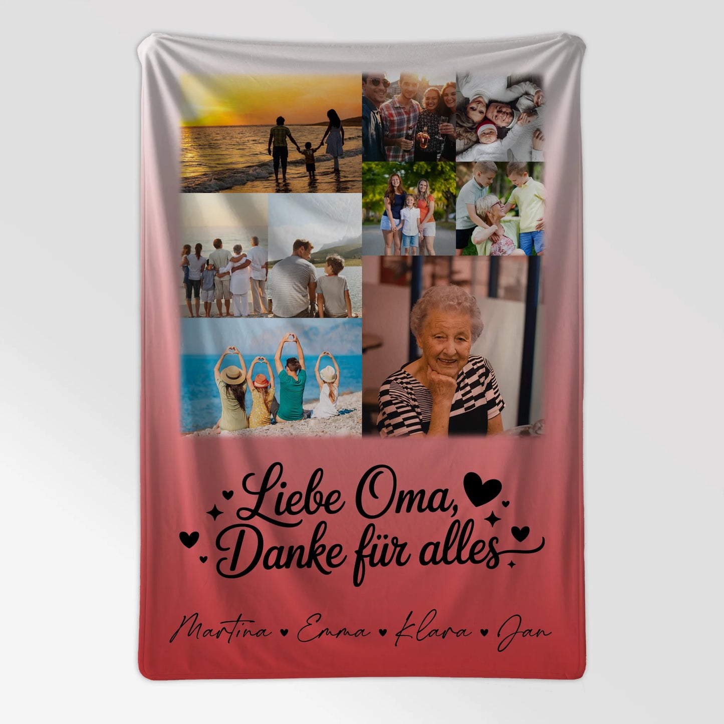 Personalisierte Decke Oma mit 9 Fotos Liebe Oma Danke für alles 7
