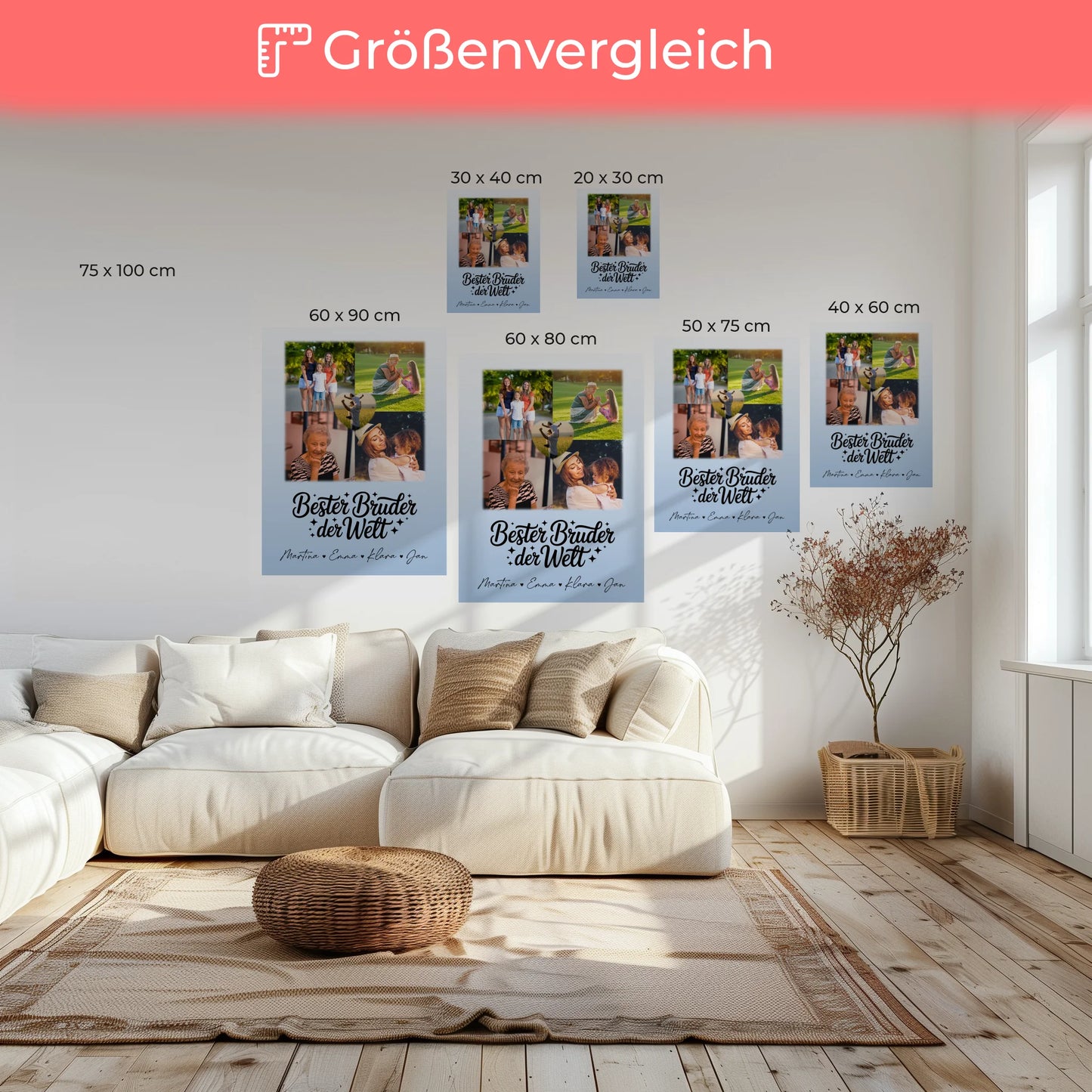 Fotocollage Großes Bild Aus Vielen Kleinen mit 4 Fotos und Herz für den besten Bruder der Welt 6