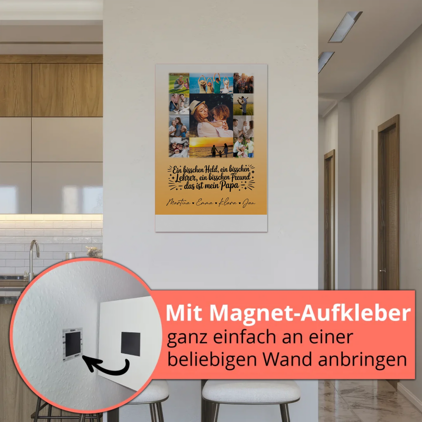 Magnetposter Fotoboard mit 11 Fotos Held Beschützer Freund mein Bruder personalisiertes Geschenk