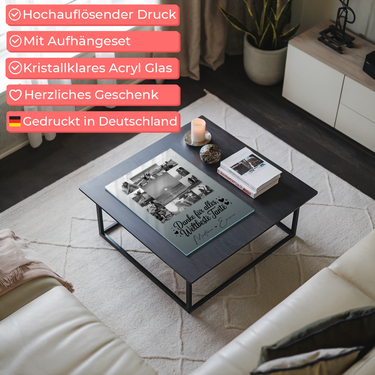 Acrylglas Mit Foto 11 Fotos Beste Nichte Danke Für Alles Schwarz-Weiß