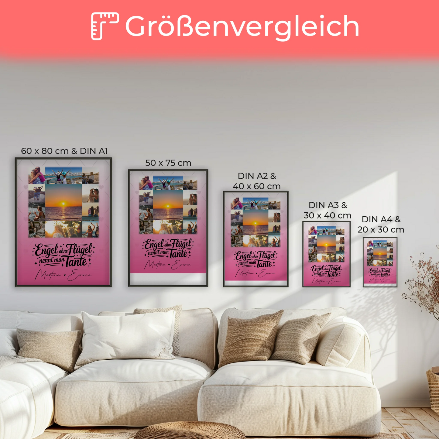 Personalisiertes Poster mit 11 Fotos Bruder ist ein Engel Geschenk für Bruder und Familie