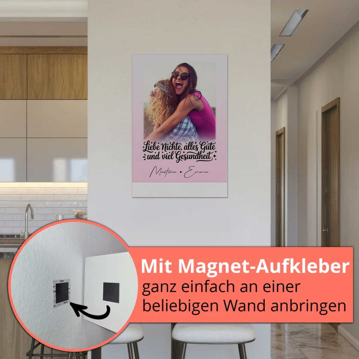 Personalisierter Magnet Poster mit 1 Foto Alles Liebe Gesundheit Nichte Geschenk