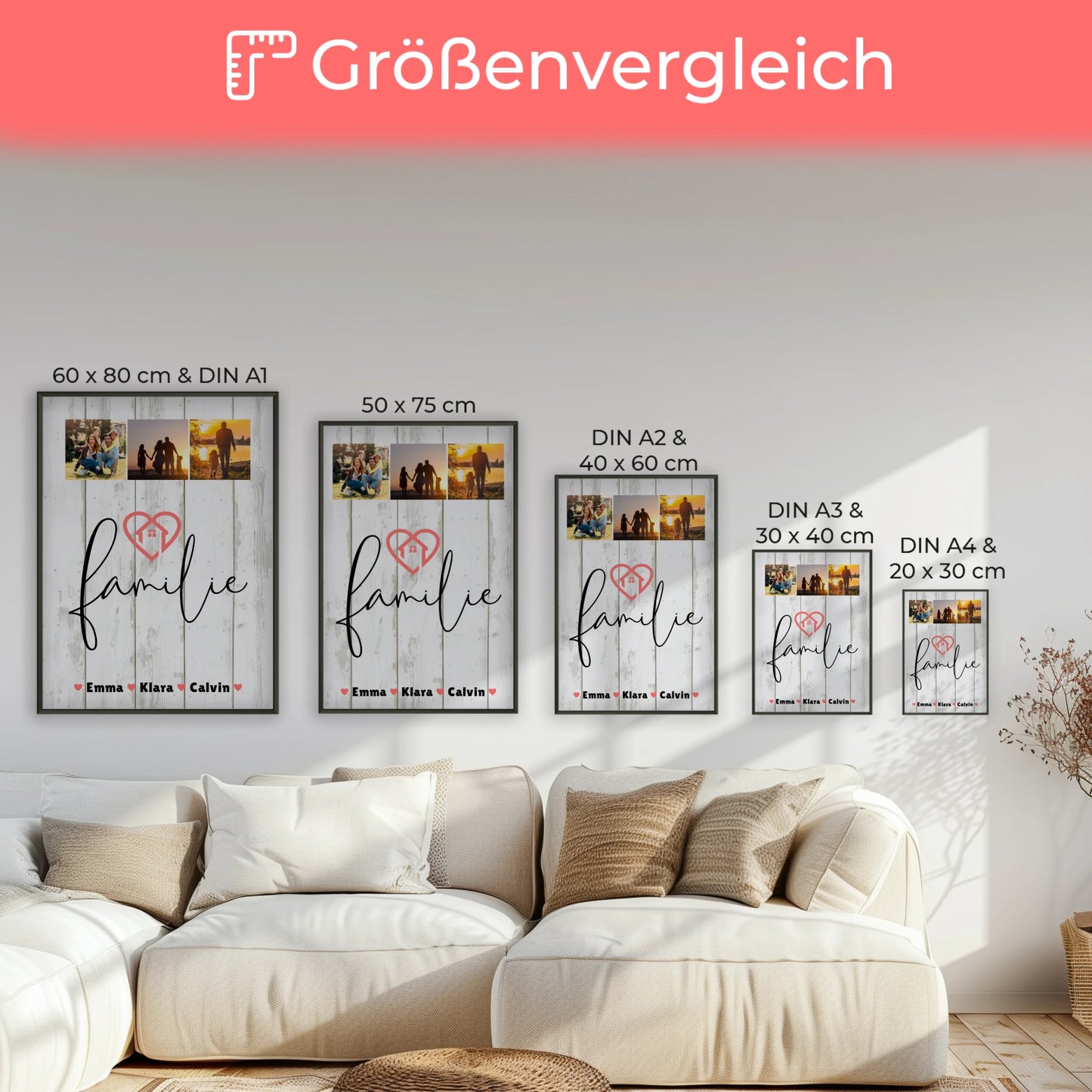 Poster Familie Mit Namen Familie Fotocollage personalisiertes Geschenk für Familie