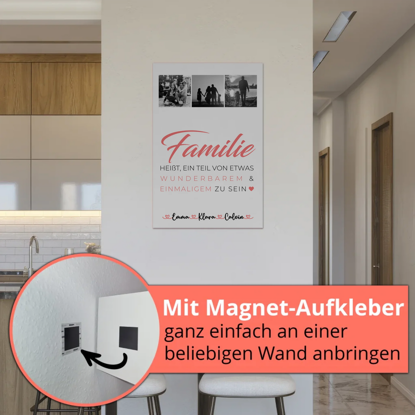 Wandbild Familie Personalisiert Geschenk Fotocollage Familie ist unser kleines Wunder