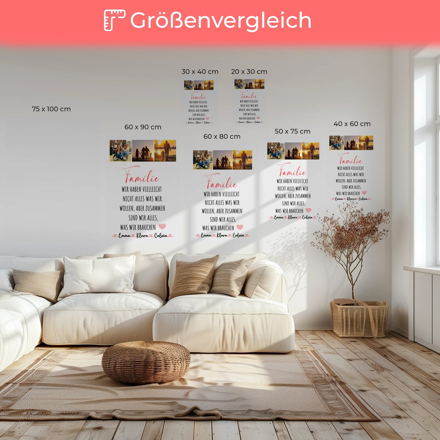 Leinwand Wandbild Familie Personalisiert Fotocollage Familie Wir Sind Alles 6
