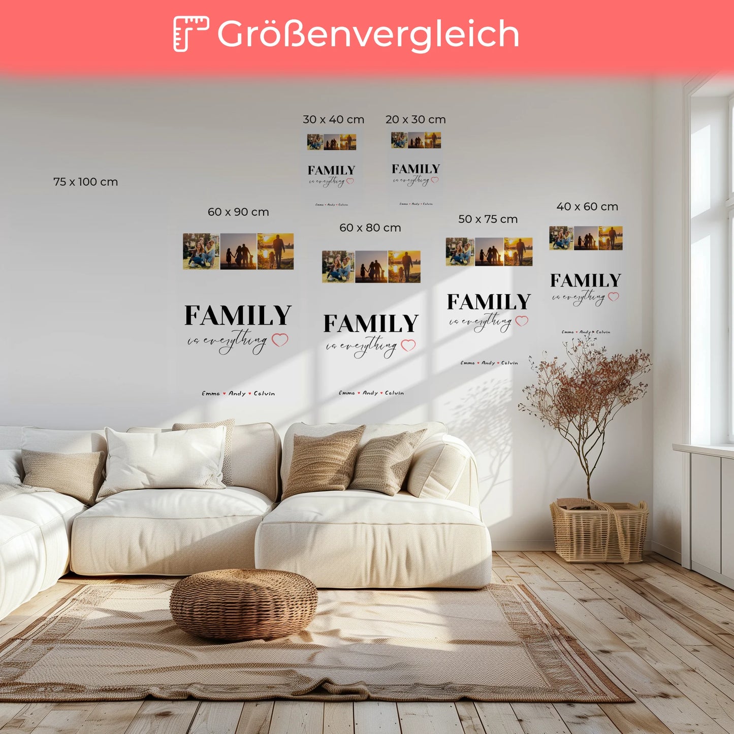 Familienbild Personalisiert Leinwand Familie Fotocollage Family Is Everything Geschenkidee 6
