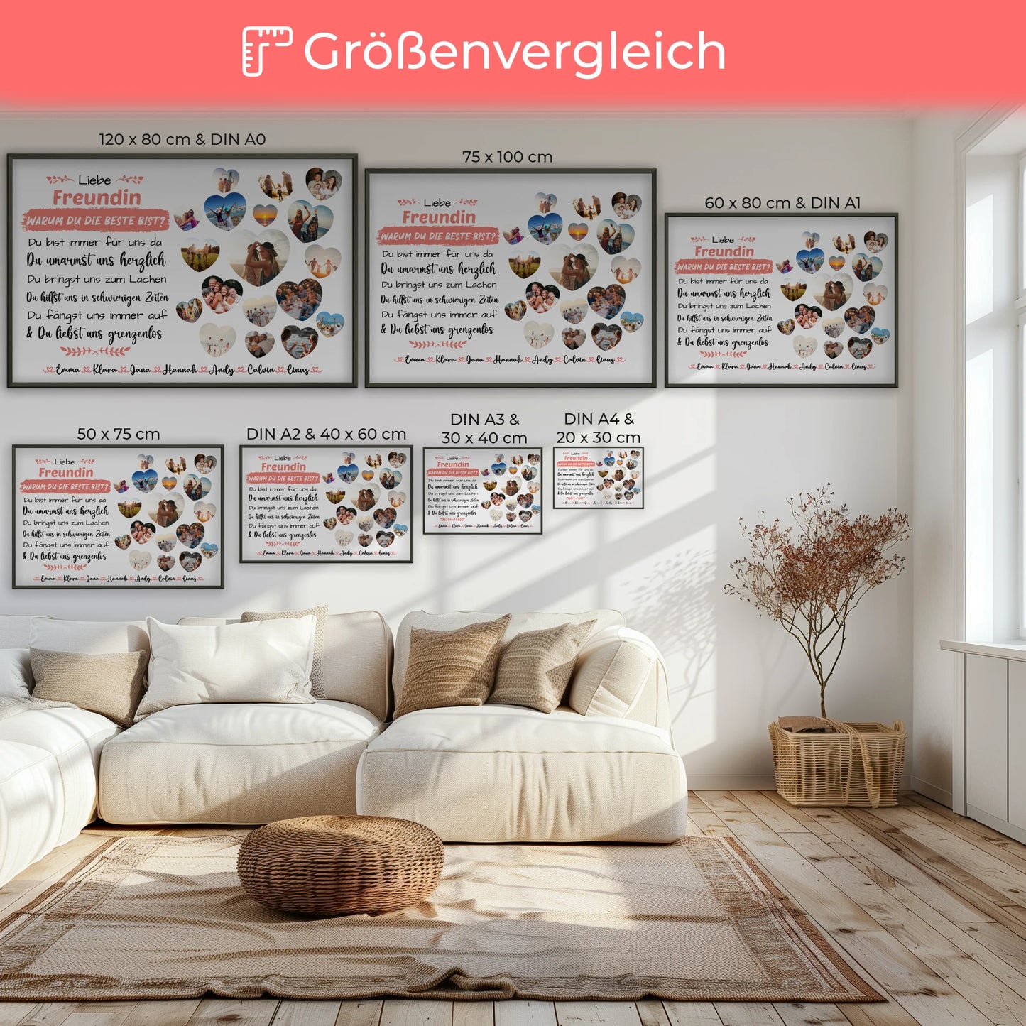 Geschenkposter individuell Freundin Geburtstag Warum du die beste bist