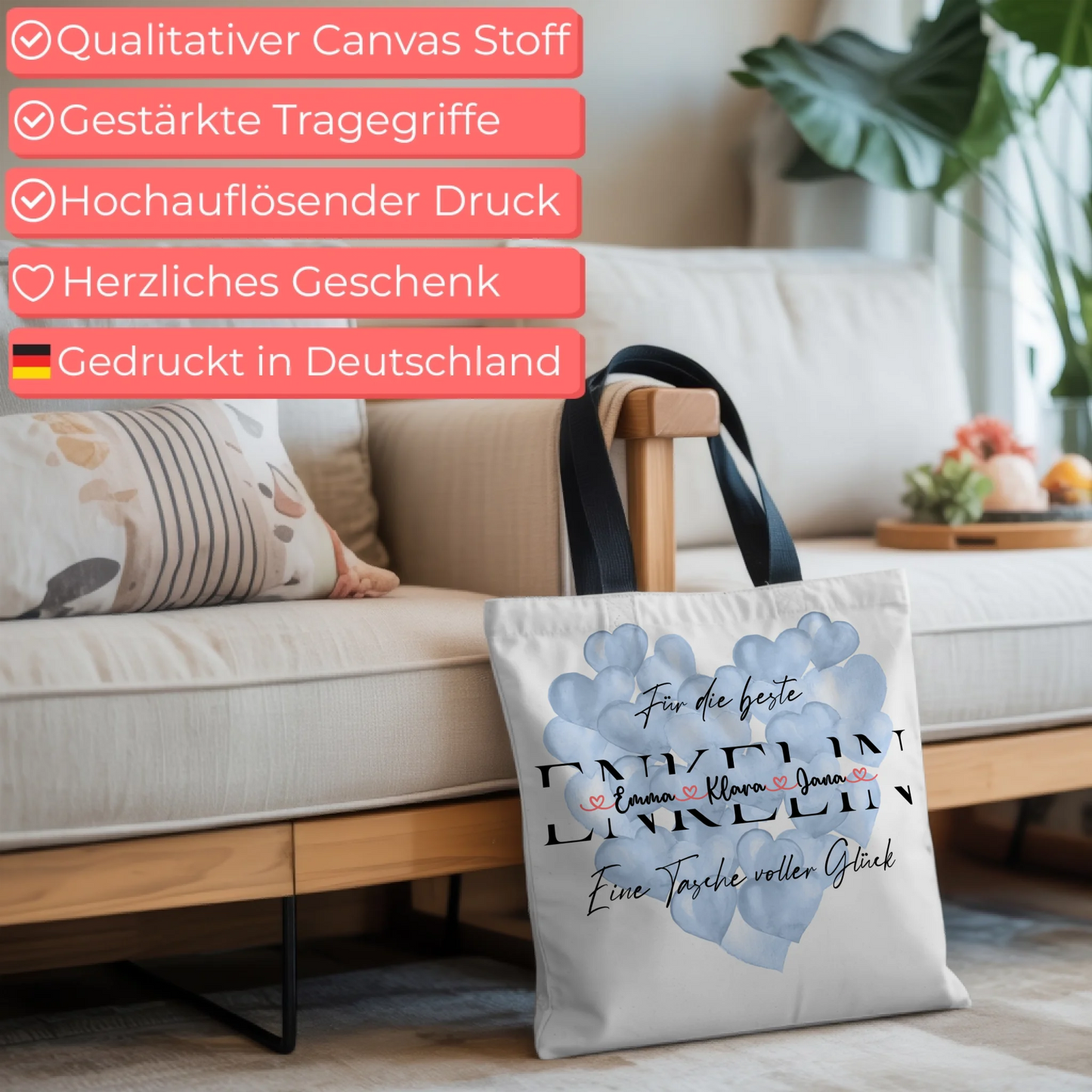 Tasche Mit Namen Personalisiert für ENKELIN Stoffbeutel mit Motiv & Wunschtext 6