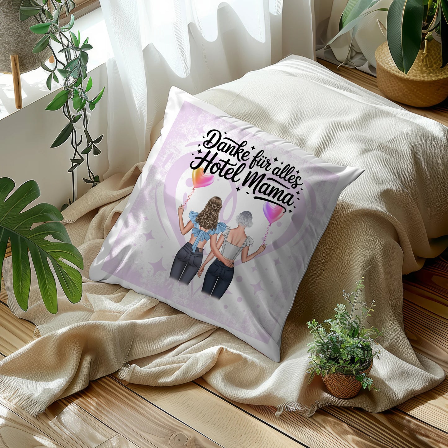 Personalisiertes Kissen Für Mama Danke für alles Hotel Mama mit Namen & Spruch