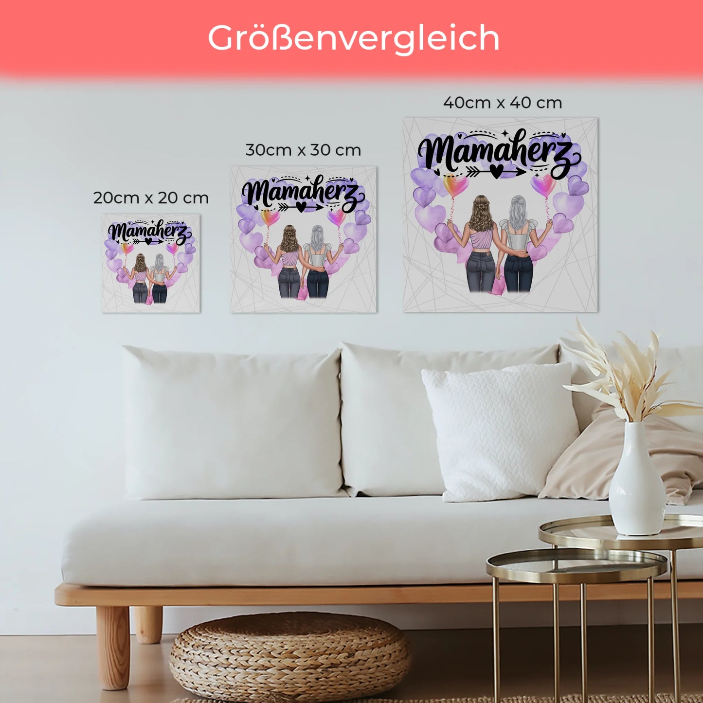 Mama Plakat Fotoboard Personalisierbar mit Namen & Wunschtext