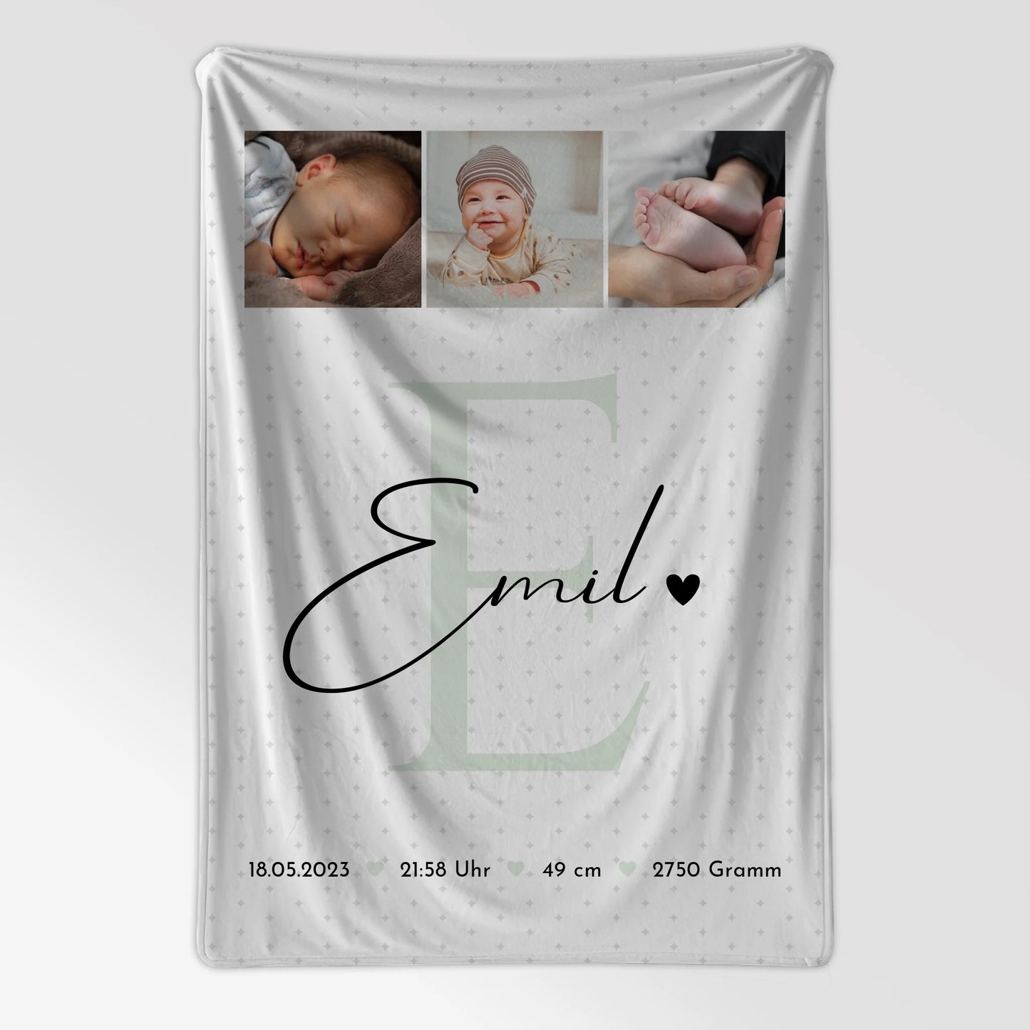 Personalisierte Babydecke Mit Namen Geburt Baby 8 Fotos Geburtsdaten Sternchen Muster 7