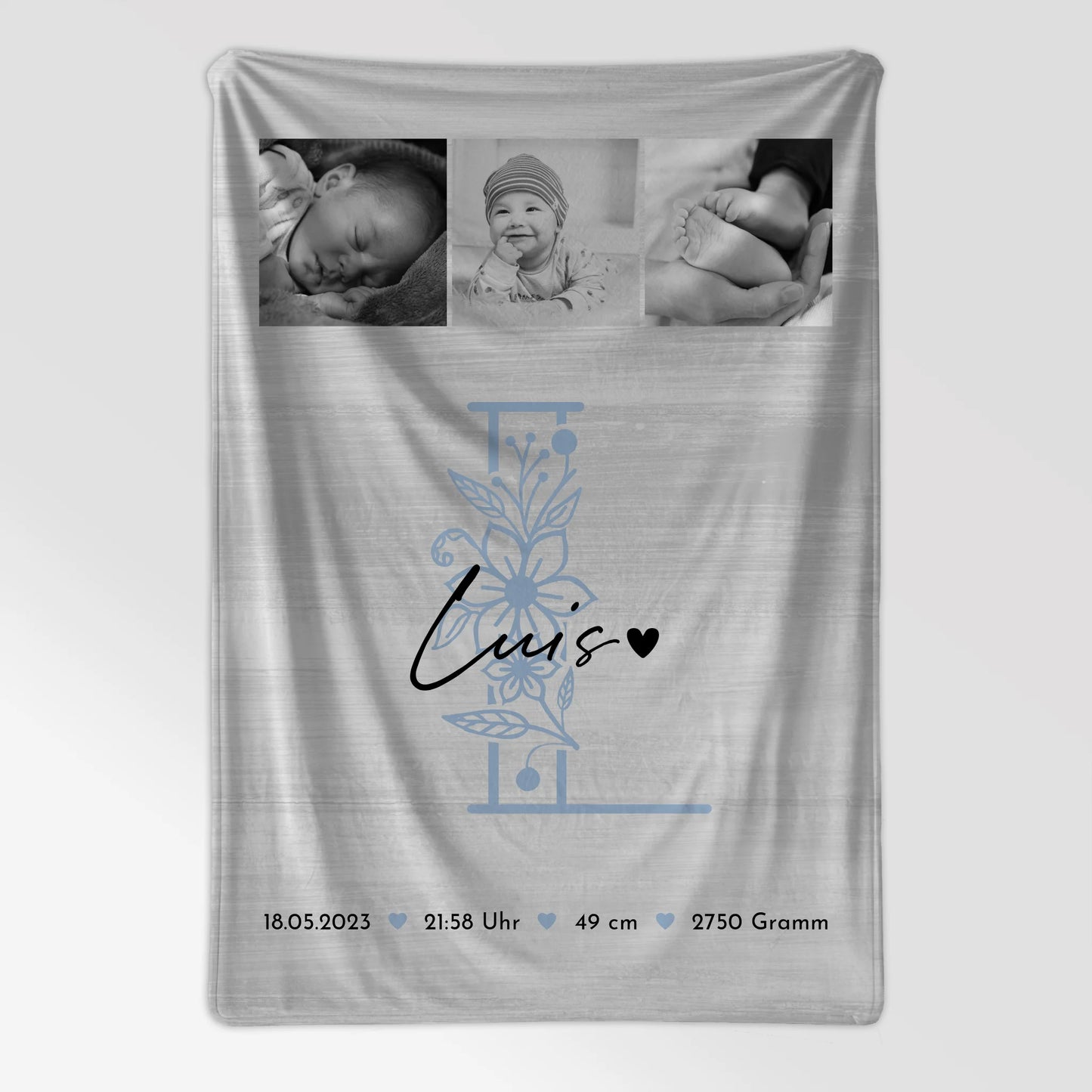 Personalisierte Babydecke Mit Namen Geburt Baby 9 Fotos Geburtsdaten Black White 7