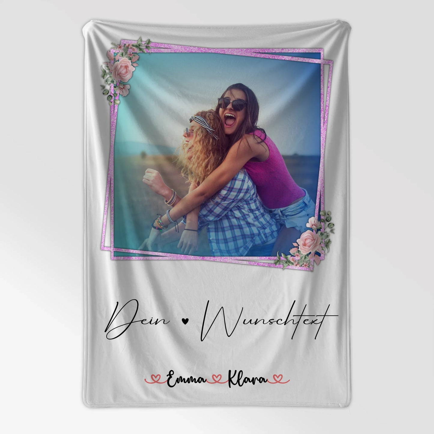 personalisierte Decke beste Freundin mit Foto, Namen & Wunschtext personalisierbar
