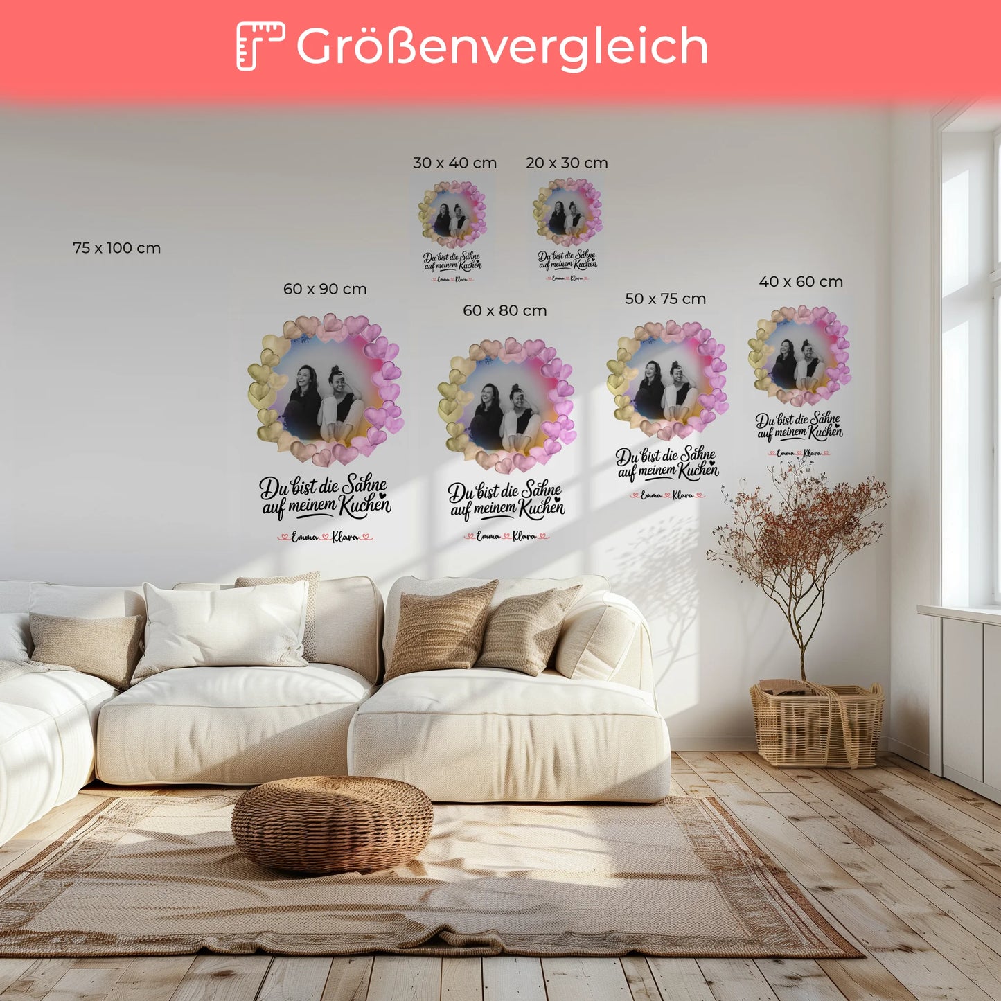 Beste Freundin Leinwand mit Foto, Namen & eigenem Spruch