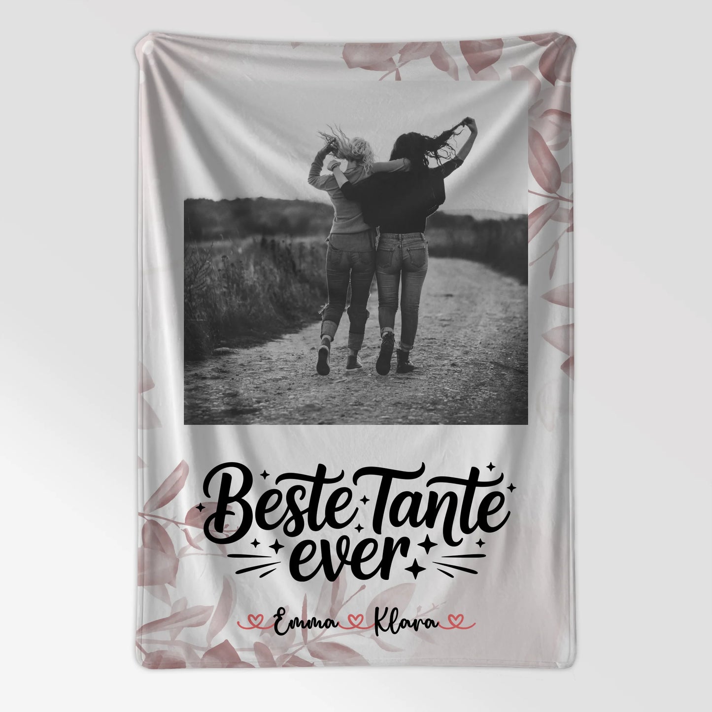 Personalisierte Kuscheldecke Mit Namen Beste Tante Ever Mit Foto & Namen Black & White