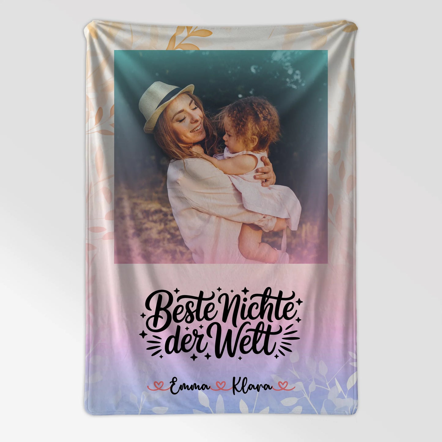 Personalisierte Kuscheldecke Mit Namen Beste Nichte Der Welt mit Foto & eigenem Spruch