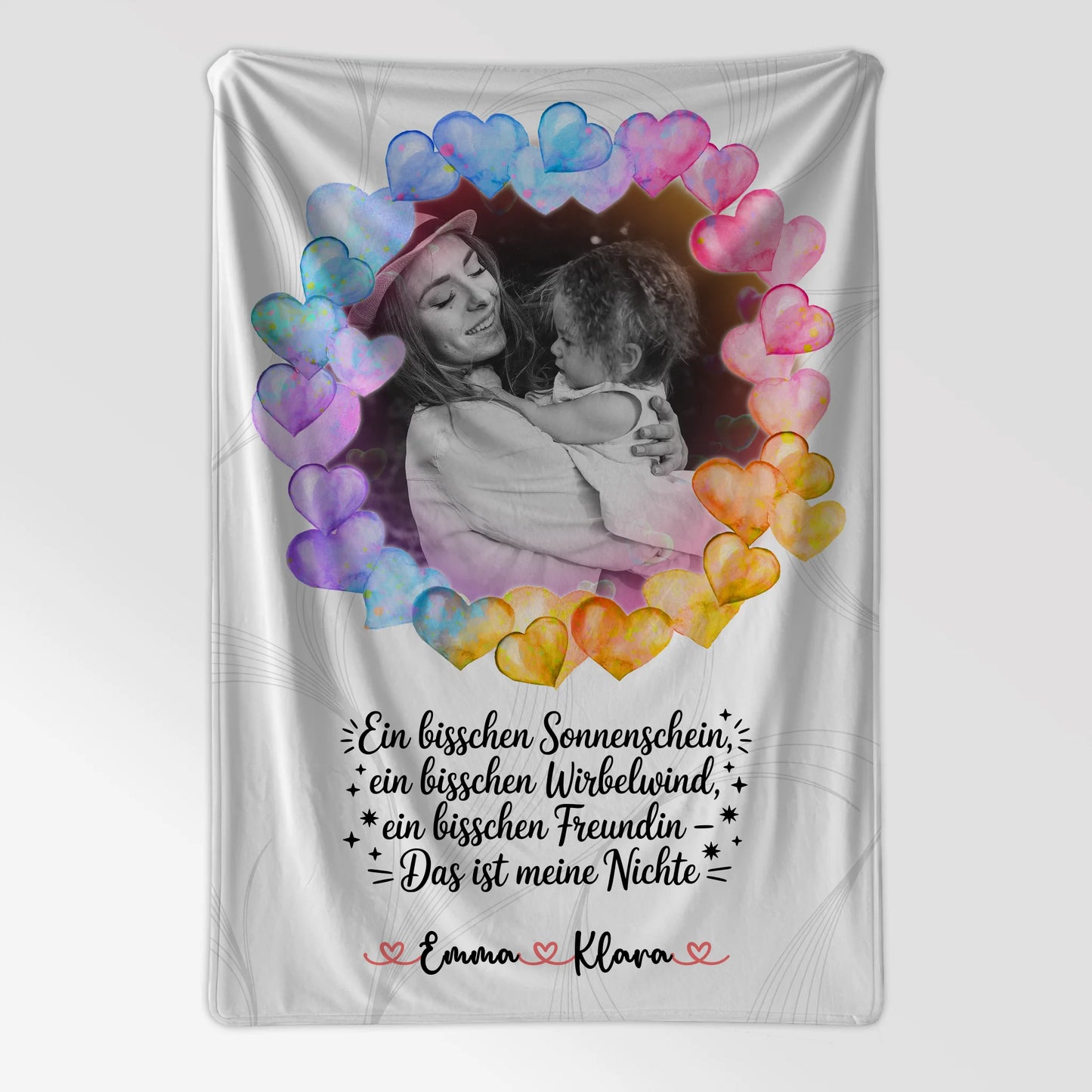 Kuscheldecke Mit Namen Und Motiv Sonnenschein Nichte - Namen & Foto, Wunschtext