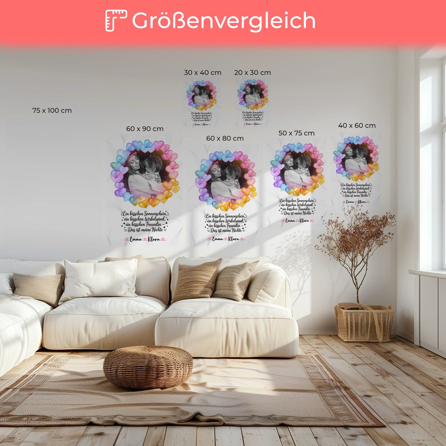 Leinwand Collagen Erstellen Sonnenschein Wirbelwind Nichte mit Namen & Foto personalisierbar
