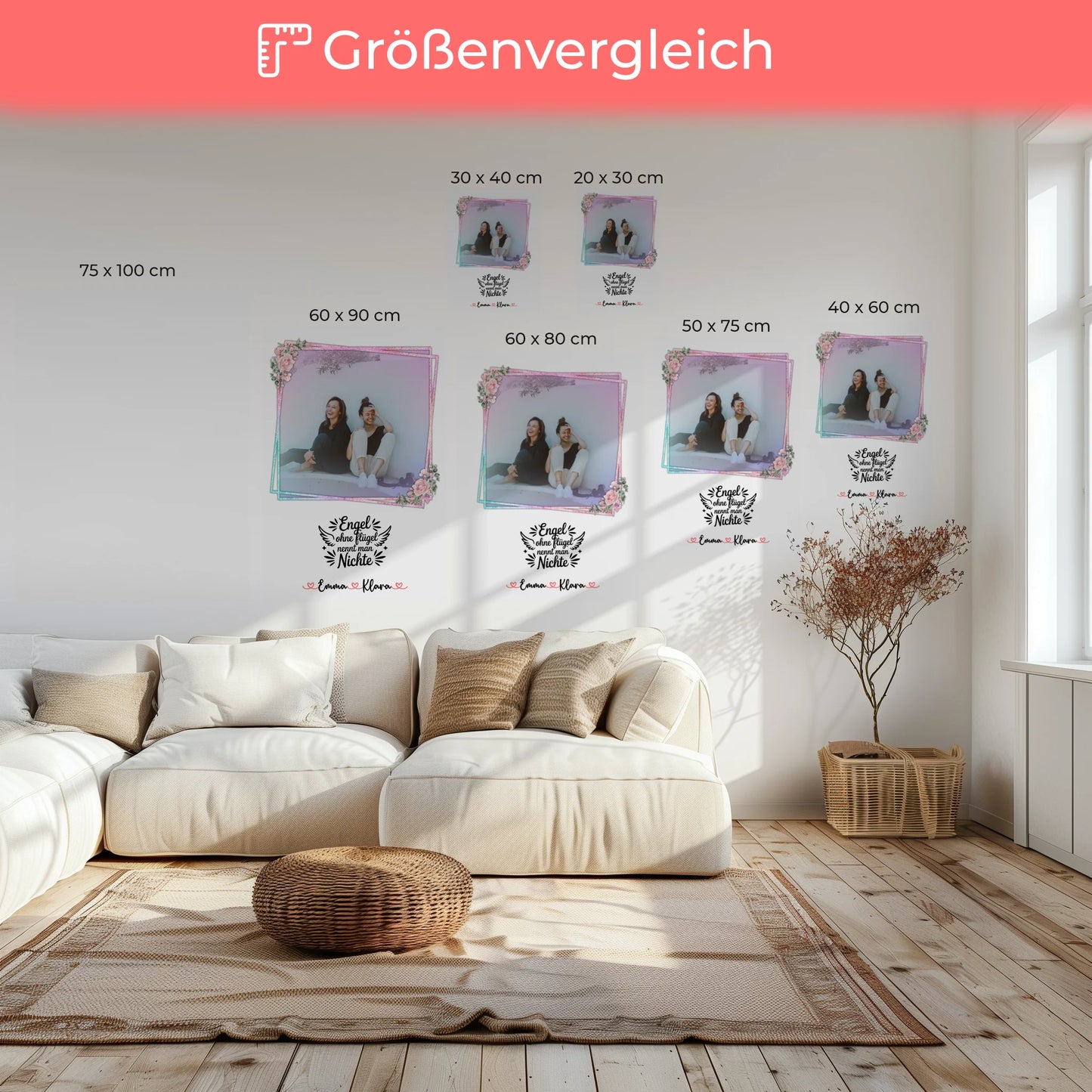 Leinwand Wandbild Bruder ist ein Engel Foto & Namen