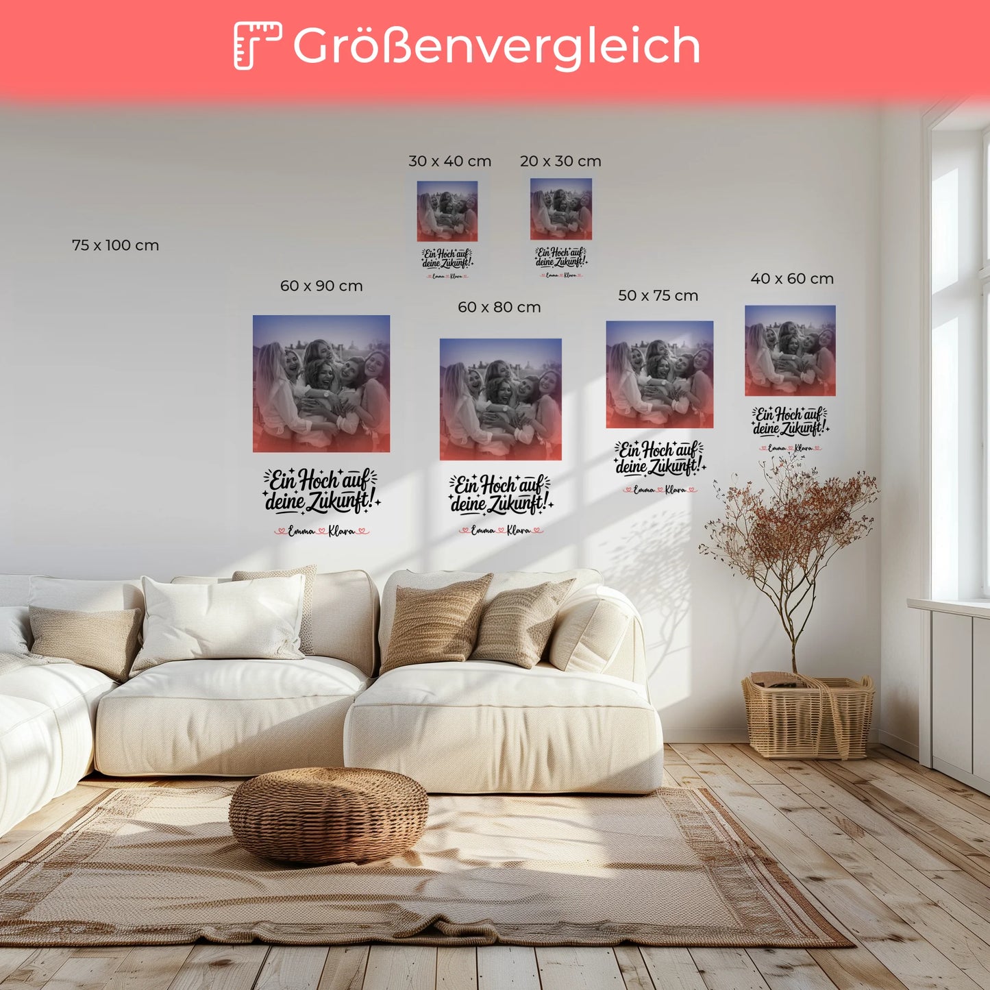 Leinwand Personalisiert Ein Hoch auf deine Zukunft Chefin Namen & Foto