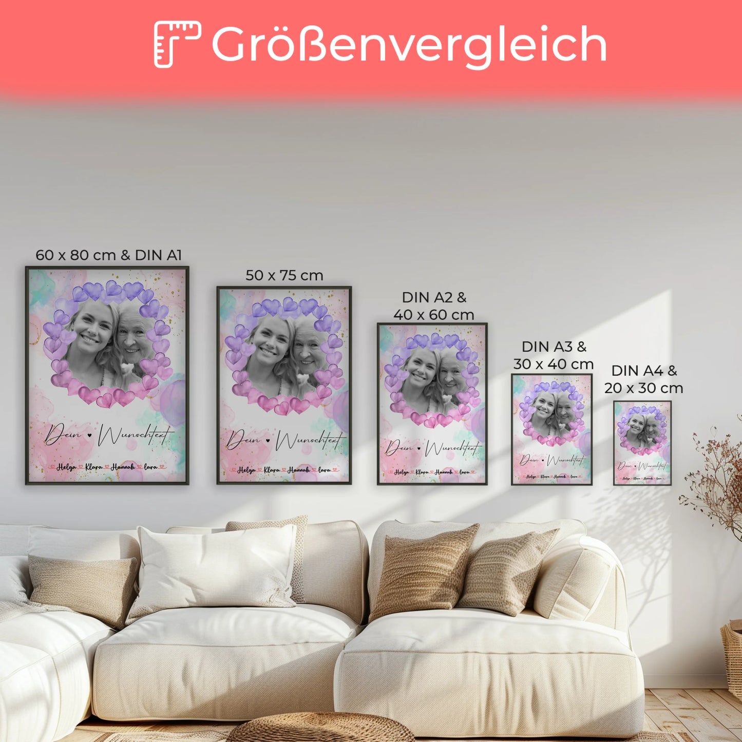 Oma Plakat Poster Personalisierbar Mit Foto & Namen Wunschtext Black & White Hintergrund