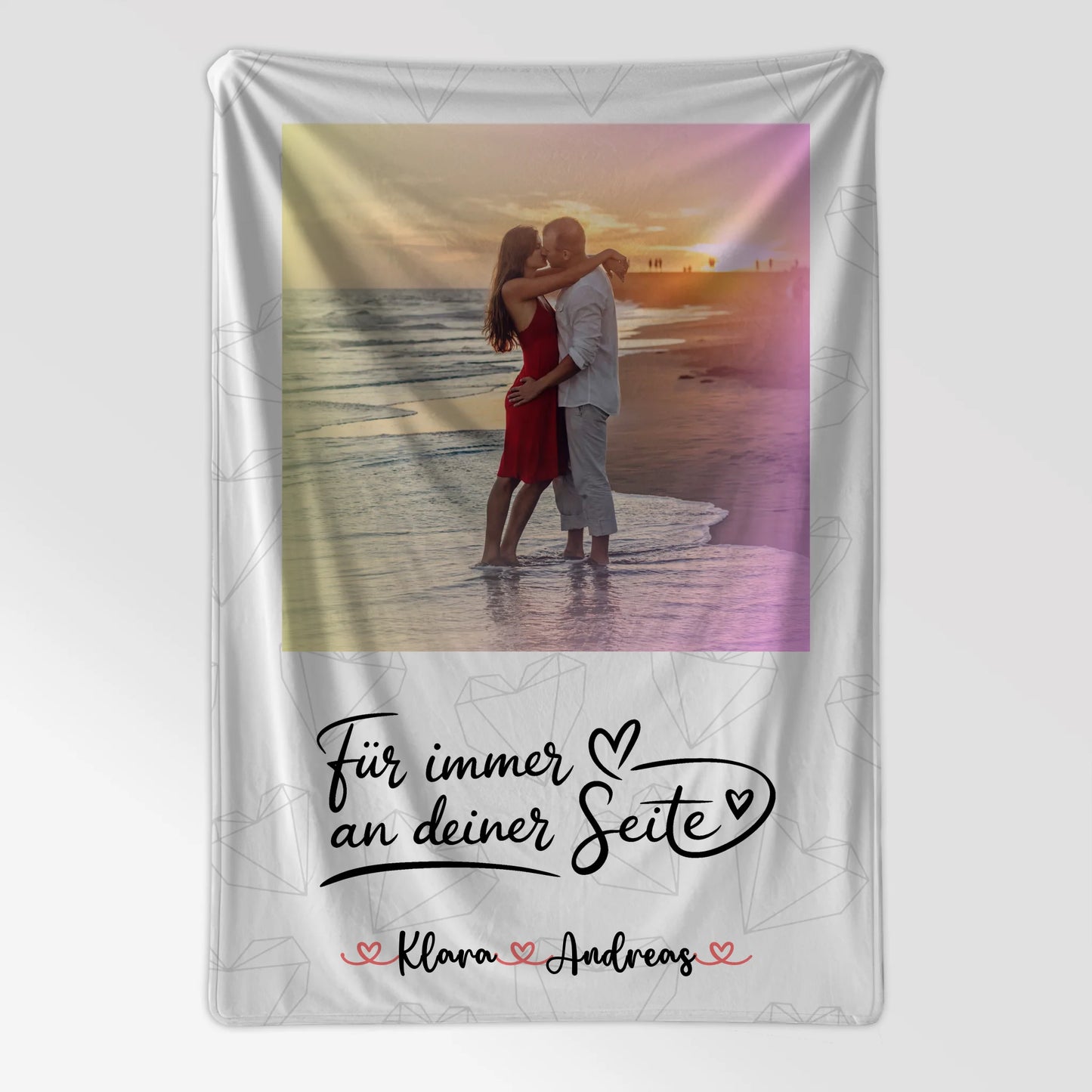 Personalisierte Kuscheldecke Mit Namen An Deiner Seite für Paare mit Foto & Wunschtext