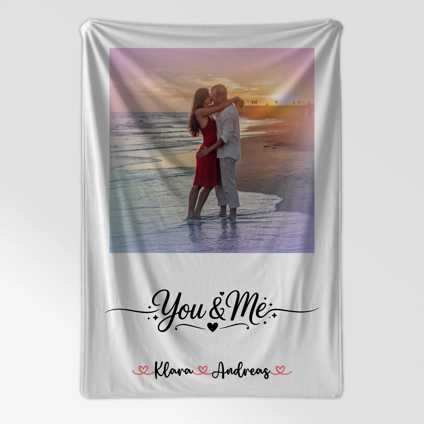 Decke Mit Namen Foto & Wunschtext personalisiert für Paare Home