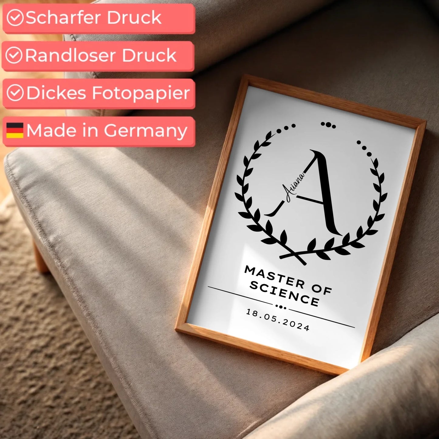 Poster Geschenk Zum Masterabschluss Master Of Science