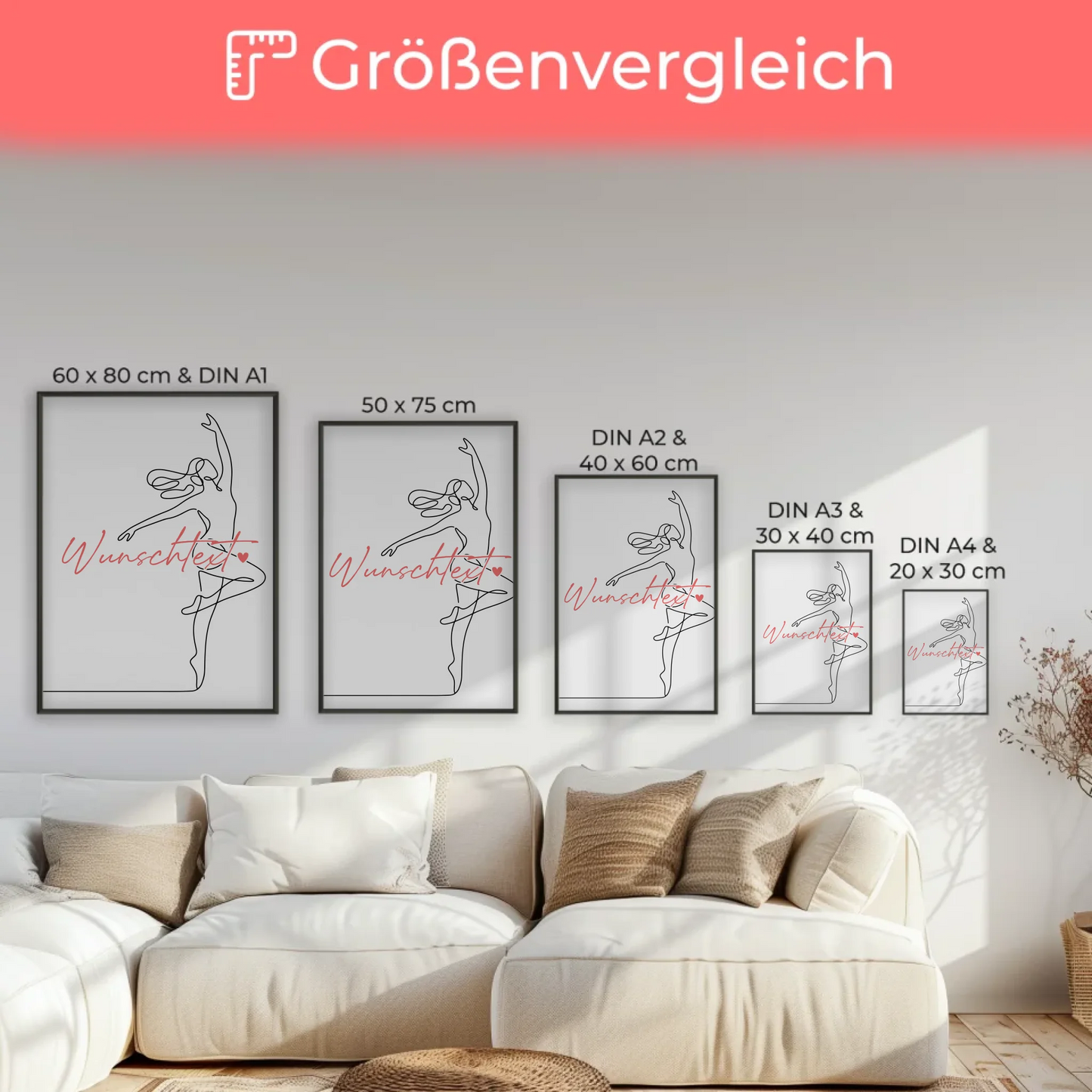 Lineart Poster Personalisiert Tanzen Geschenk Tochter & Schwester fĂŒr TĂ€nzer TĂ€nzerin Dance