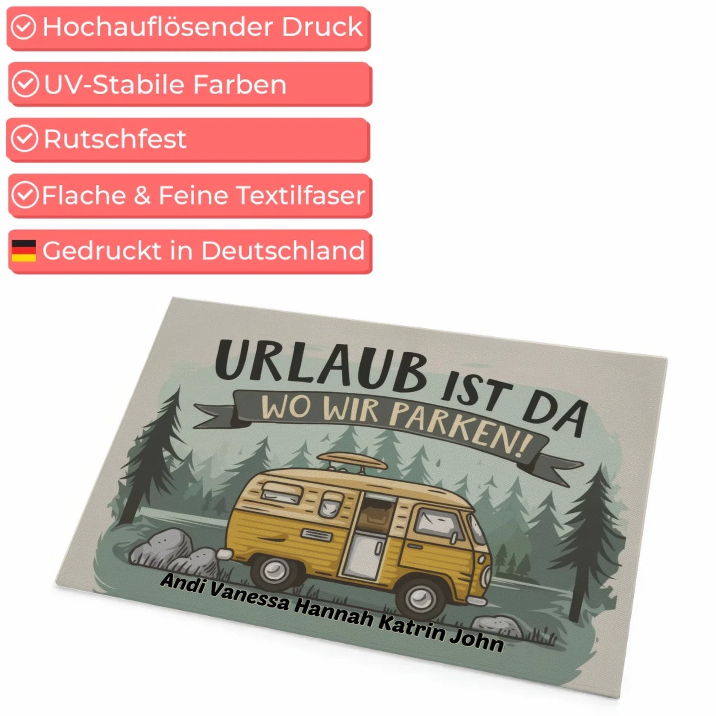 Fußmatte personalisiert Urlaub Ist Da Wo Wir Parken für Ihr Zuhause