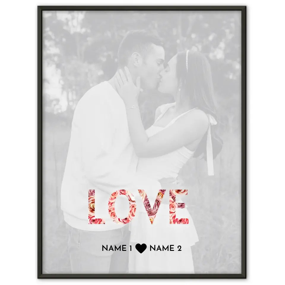 Personalisiertes Fotoposter LOVE Mit Datum Foto Namen