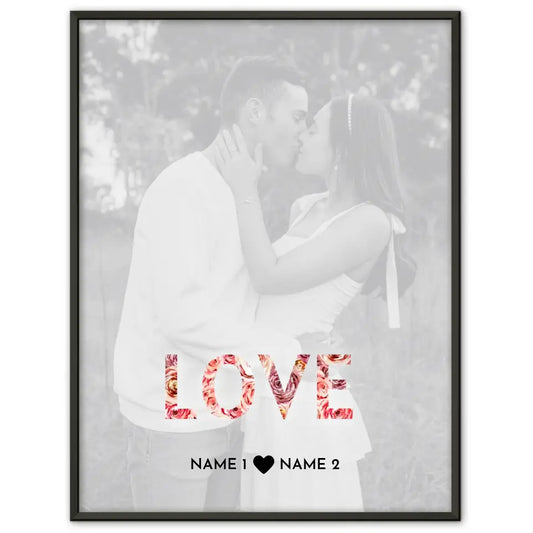 Personalisiertes Fotoposter LOVE Mit Datum Foto Namen