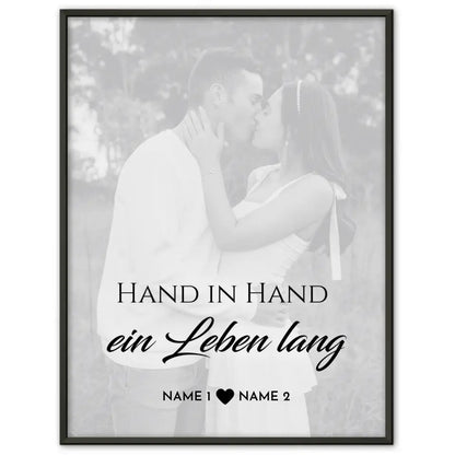 Personalisiertes Fotoposter Ein Leben lang White Wash Mit Datum Foto Namen