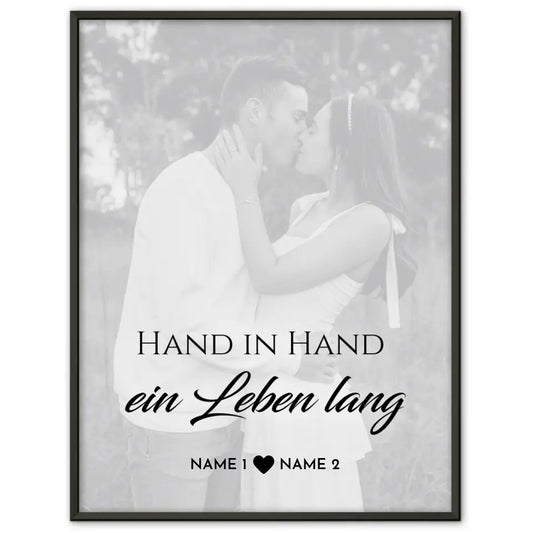 Personalisiertes Fotoposter Ein Leben lang White Wash Mit Datum Foto Namen