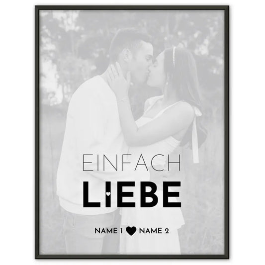 Personalisiertes Fotoposter Einfach Liebe White Wash Mit Datum Foto Namen