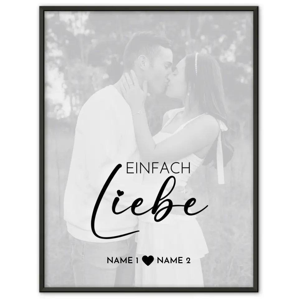 Personalisiertes Fotoposter Liebe White Wash Mit Datum Foto Namen