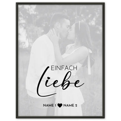 Personalisiertes Fotoposter Liebe White Wash Mit Datum Foto Namen
