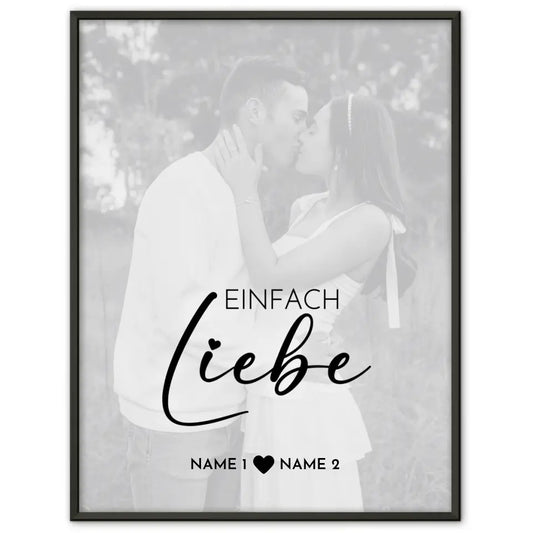 Personalisiertes Fotoposter Liebe White Wash Mit Datum Foto Namen