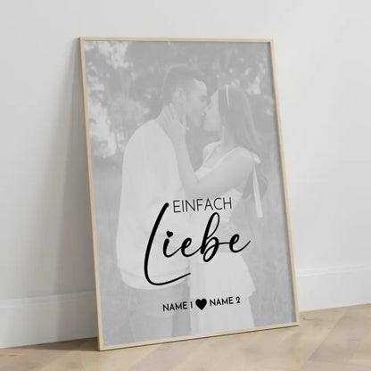 Personalisiertes Fotoposter Liebe White Wash Mit Datum Foto Namen