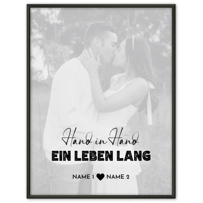 Personalisiertes Fotoposter Hand in Hand Collage Mit Datum Foto Namen