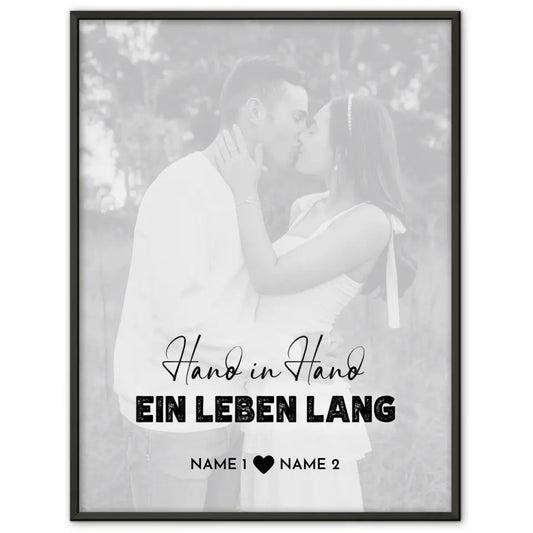 Personalisiertes Fotoposter Hand in Hand Collage Mit Datum Foto Namen