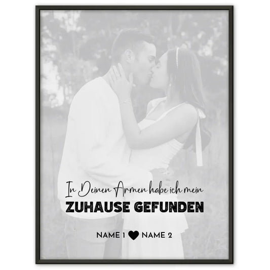 Personalisiertes Fotoposter Zuhause White Wash Mit Datum Foto Namen