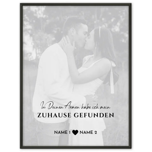 Personalisiertes Fotoposter In Deinen Armen White Mit Datum Foto Namen