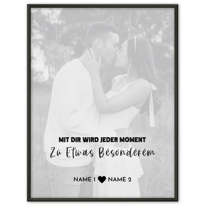 Personalisiertes Fotoposter Moment White Mit Datum Foto Namen