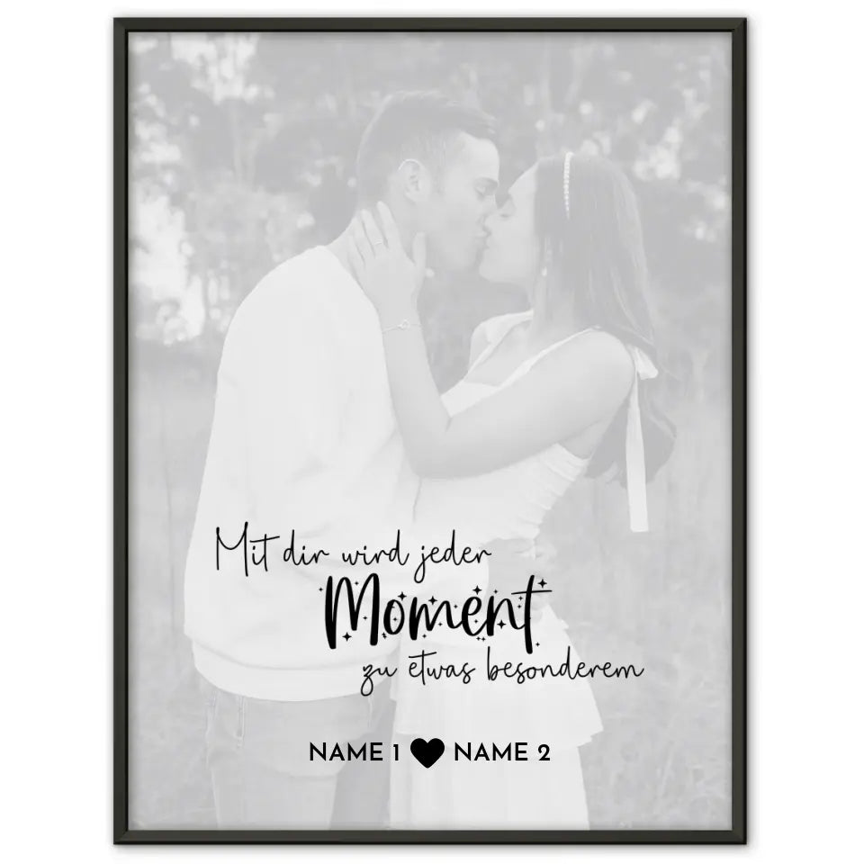 Personalisiertes Fotoposter Jeder Moment White Mit Datum Foto Namen