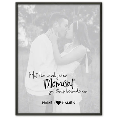 Personalisiertes Fotoposter Jeder Moment White Mit Datum Foto Namen