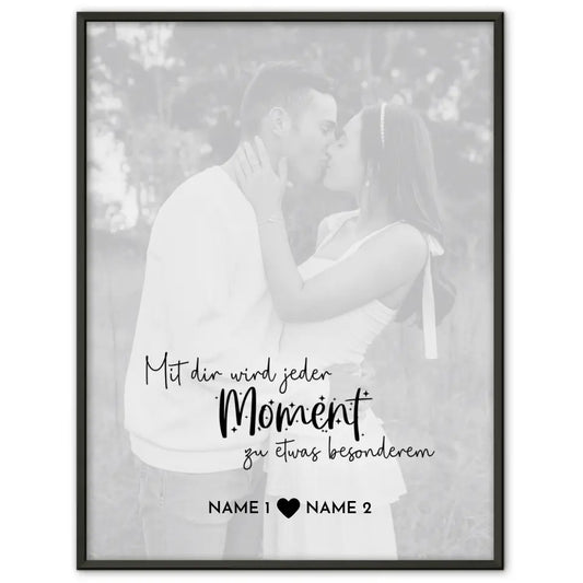 Personalisiertes Fotoposter Jeder Moment White Mit Datum Foto Namen