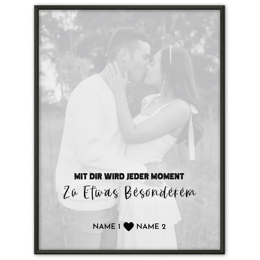 Personalisiertes Fotoposter Moment White Mit Datum Foto Namen