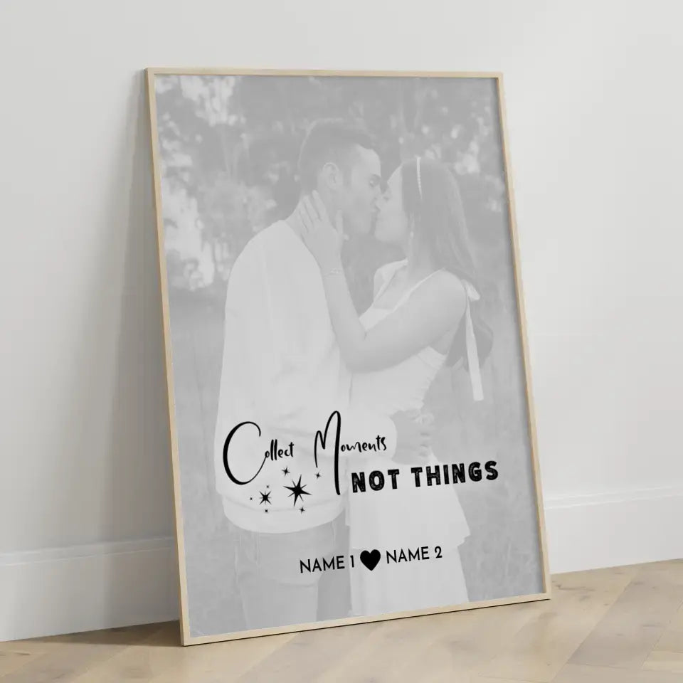 Personalisiertes Fotoposter Collect Moments Mit Datum Foto Namen