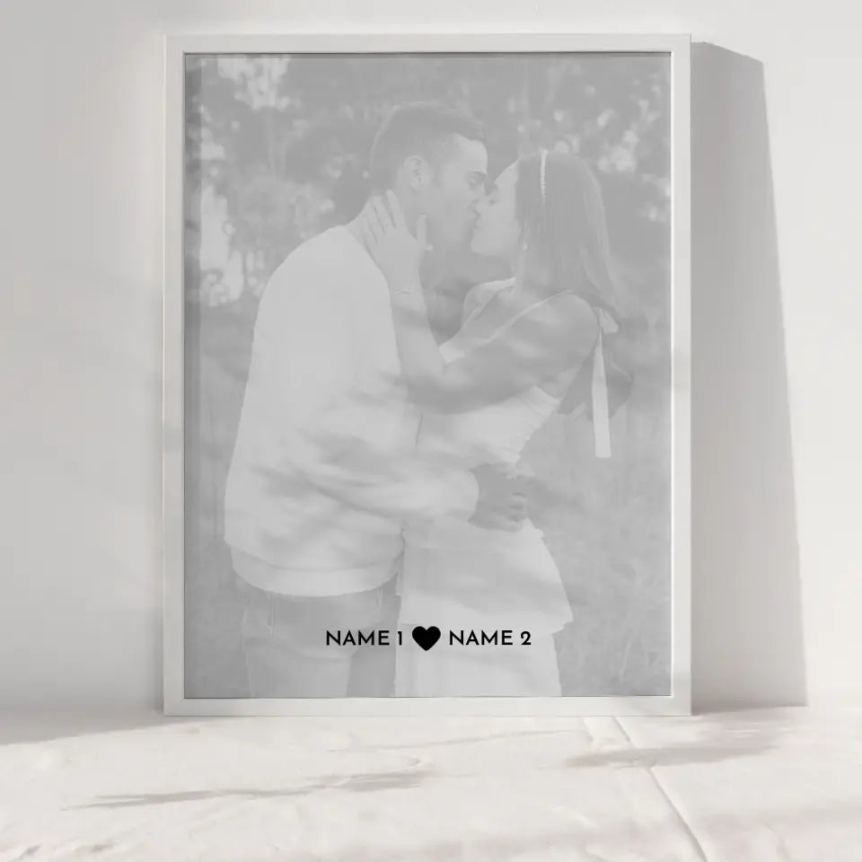 Personalisiertes Fotoposter Momente White Mit Datum Foto Namen